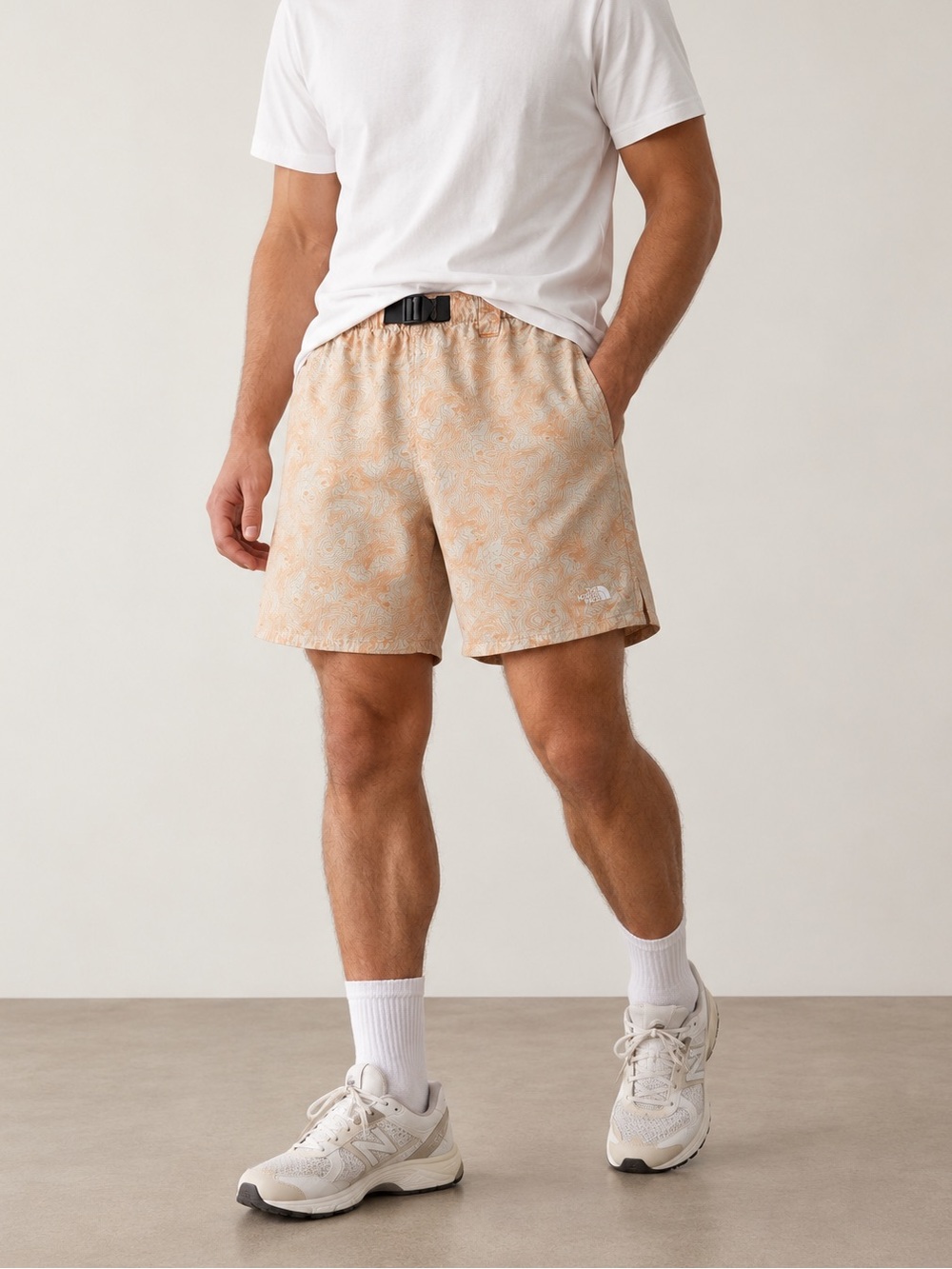 The North Face Men’s M Topographic Map Trail Hiking Shorts Built In Belt